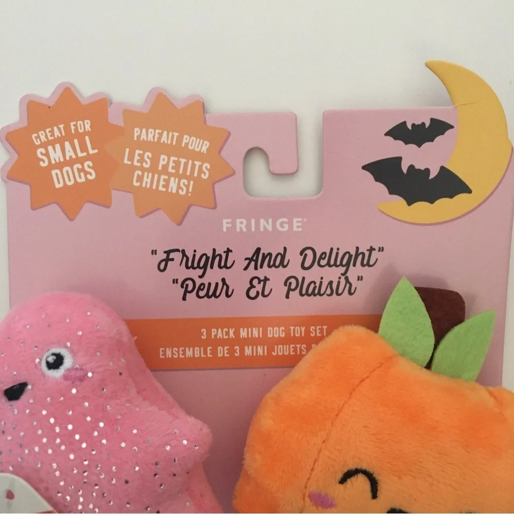 NEW Dog Toys 3 Halloween Plush Squeakers “Fright and Delight” NEW | Fringe